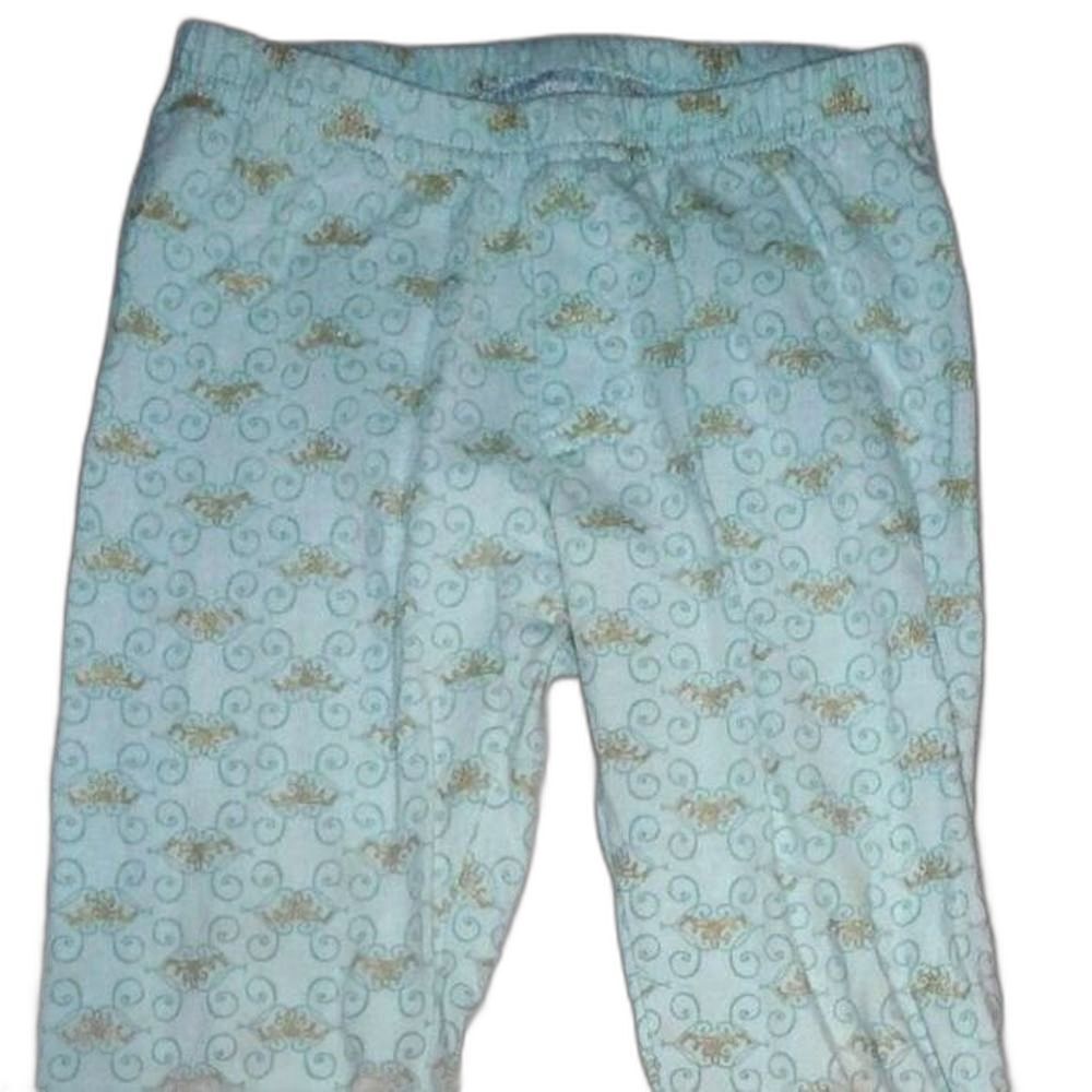 Disney + okie dokie Collab Girls Leggings Teal Gold Princess Tiaras Size 5